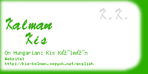 kalman kis business card